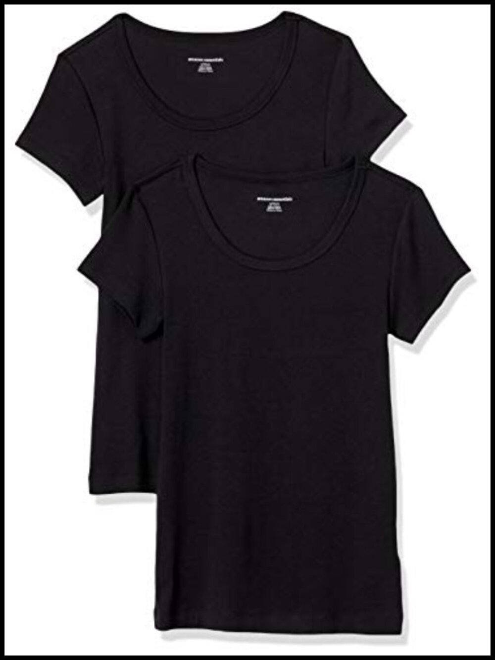 Women's Slim Fit Cap Sleeve Scoop Neck T-Shirt Cotton Modal Micro Rib 2 Pack